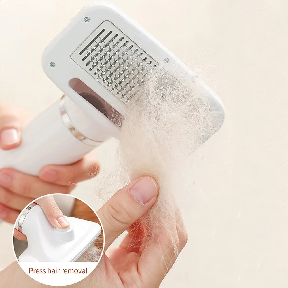 Quiet 2-in-1 Pet Hair Dryer & Grooming Brush – Low Noise Dog & Cat Fur Dryer with Temperature Control