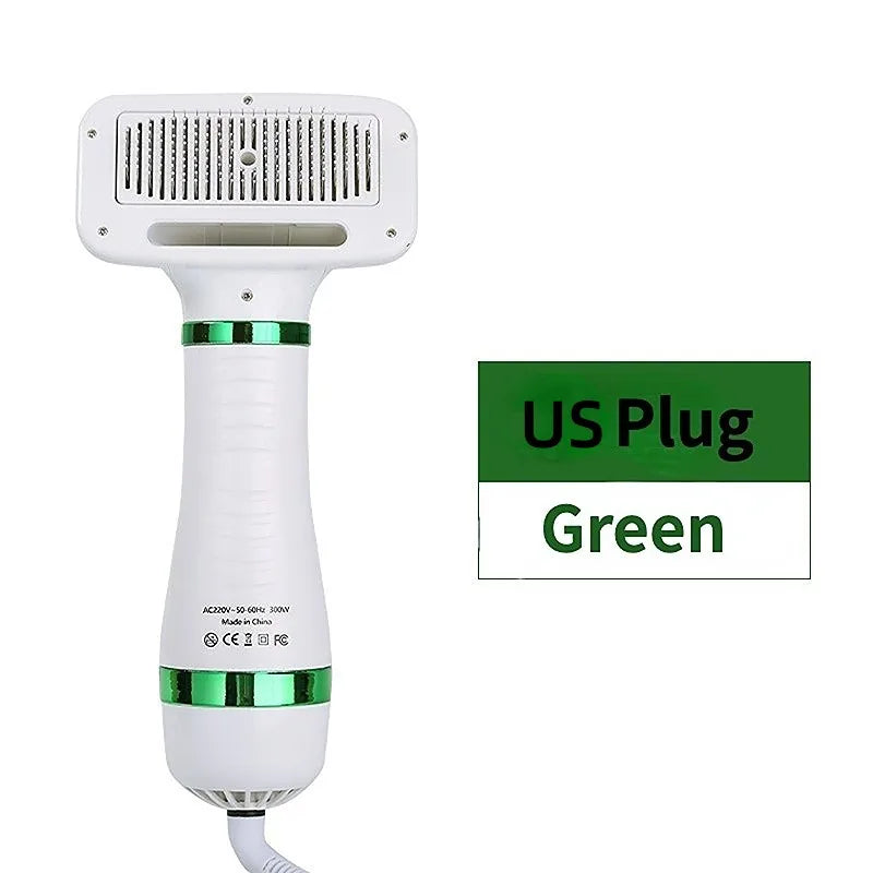 Quiet 2-in-1 Pet Hair Dryer & Grooming Brush – Low Noise Dog & Cat Fur Dryer with Temperature Control